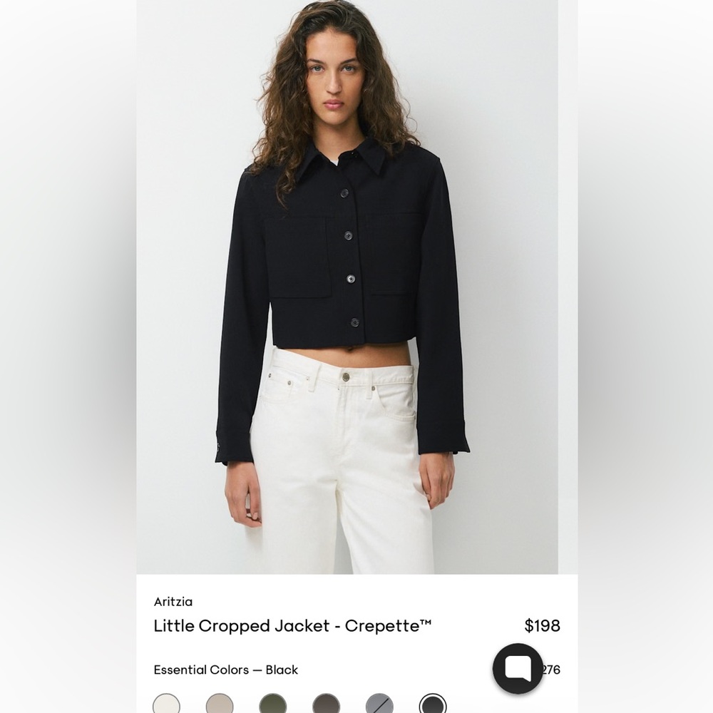 Aritzia Black Little Cropped Jacket
